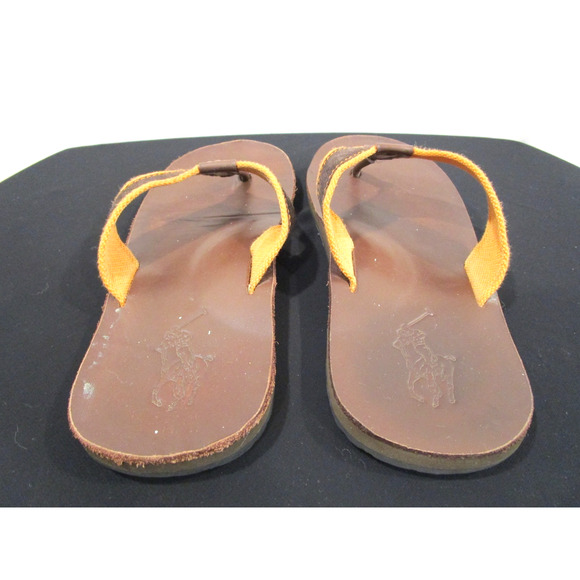 Polo Ralph Lauren Orange, Brown Suede Leather Thong Sandals Men Sz 12 main image 8